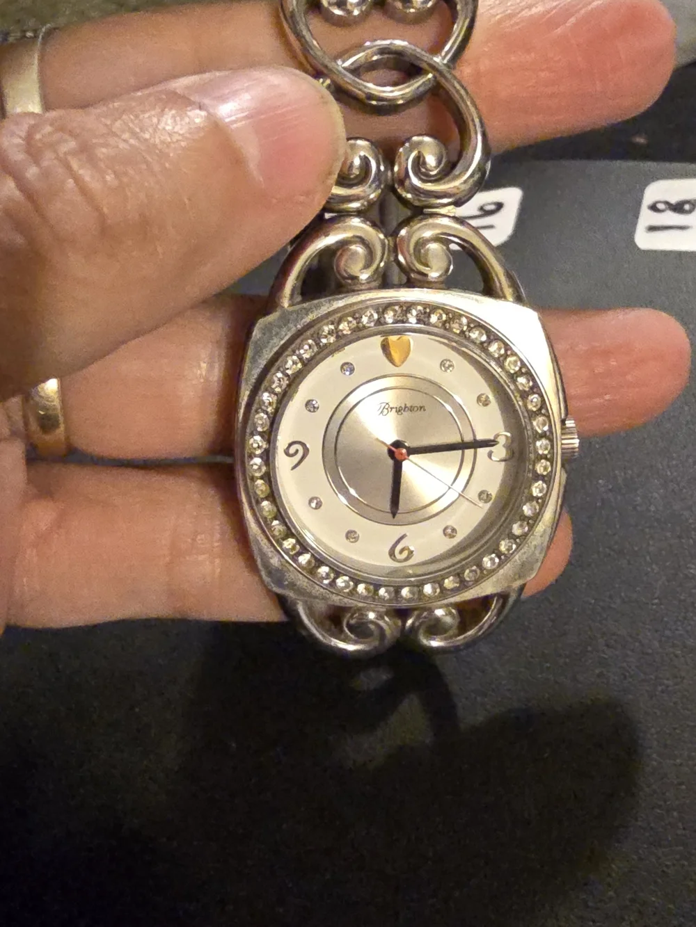 Brighton Silver Heart Accent Women's Bracelet Watch - Silver